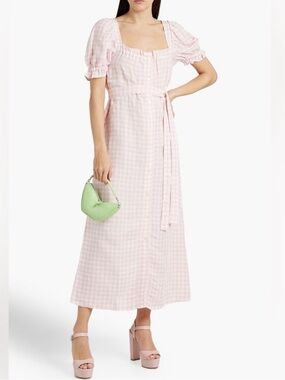 NWT Sleeper Brigitte Linen Midi Dress